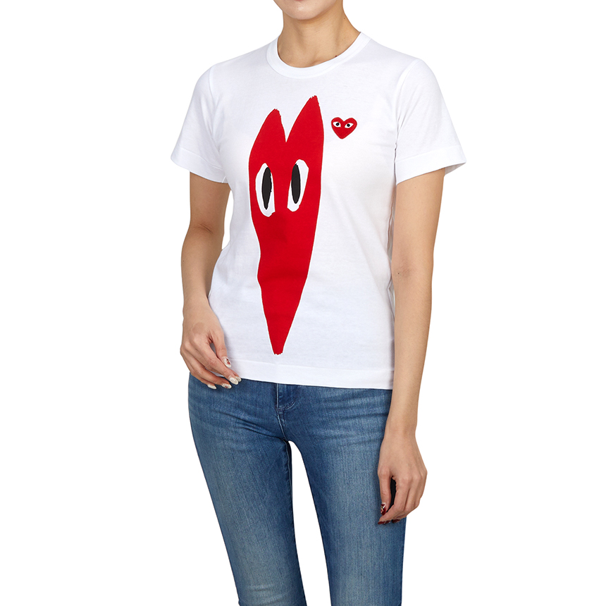 꼼데가르송(COMME DES GARCONS) 롱 하트 여성 반팔티셔츠 AZ T223 051 1