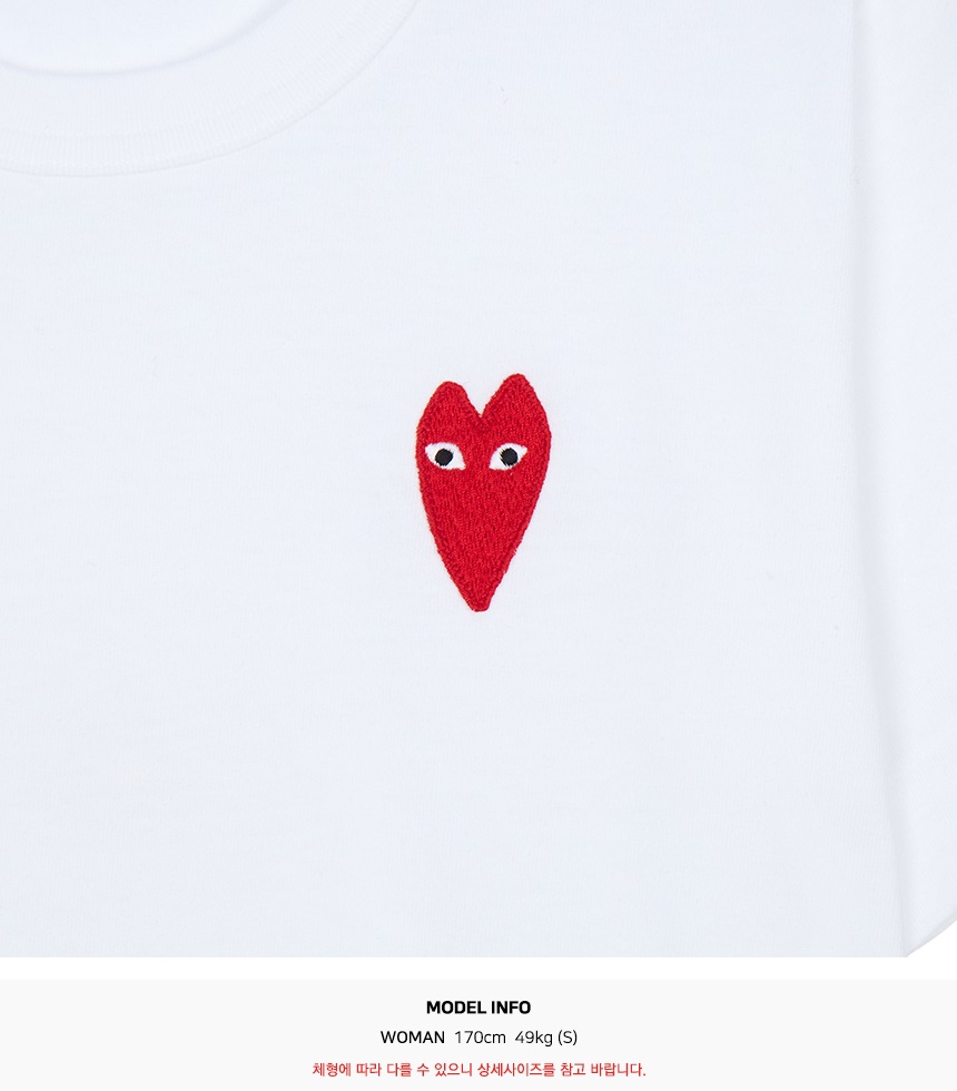 꼼데가르송(COMME DES GARCONS) 롱 레드와펜 여성 반팔티셔츠 AZ T229 051 3