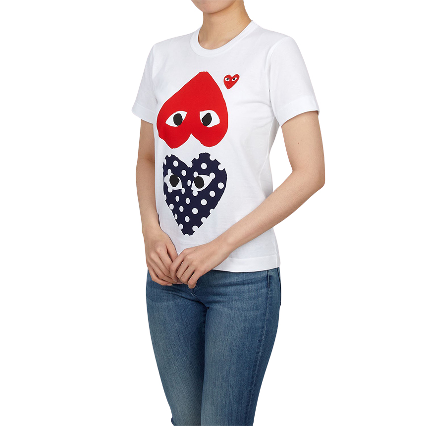 꼼데가르송(COMME DES GARCONS) 도트 업사이드 다운 여성 반팔티셔츠 AZ T239 051 1