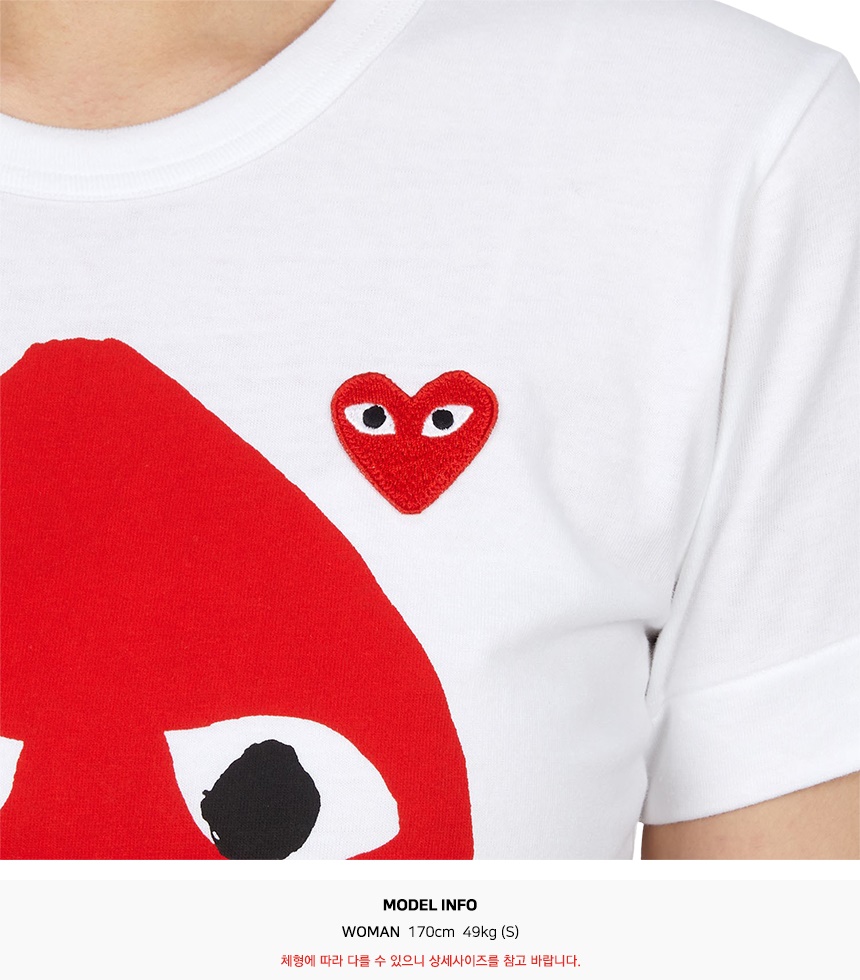 꼼데가르송(COMME DES GARCONS) 도트 업사이드 다운 여성 반팔티셔츠 AZ T239 051 1