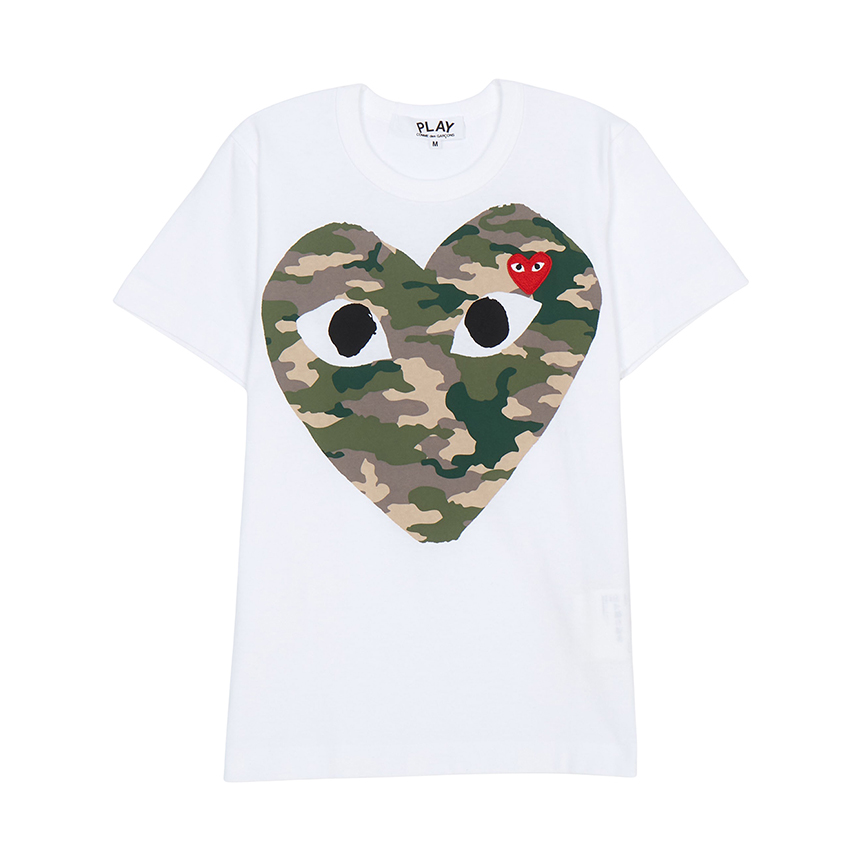 꼼데가르송(COMME DES GARCONS) 스크래치 카모플라주하트 여성 반팔티셔츠 AZ T241 051 1 SC_AZ T241 051 1_086