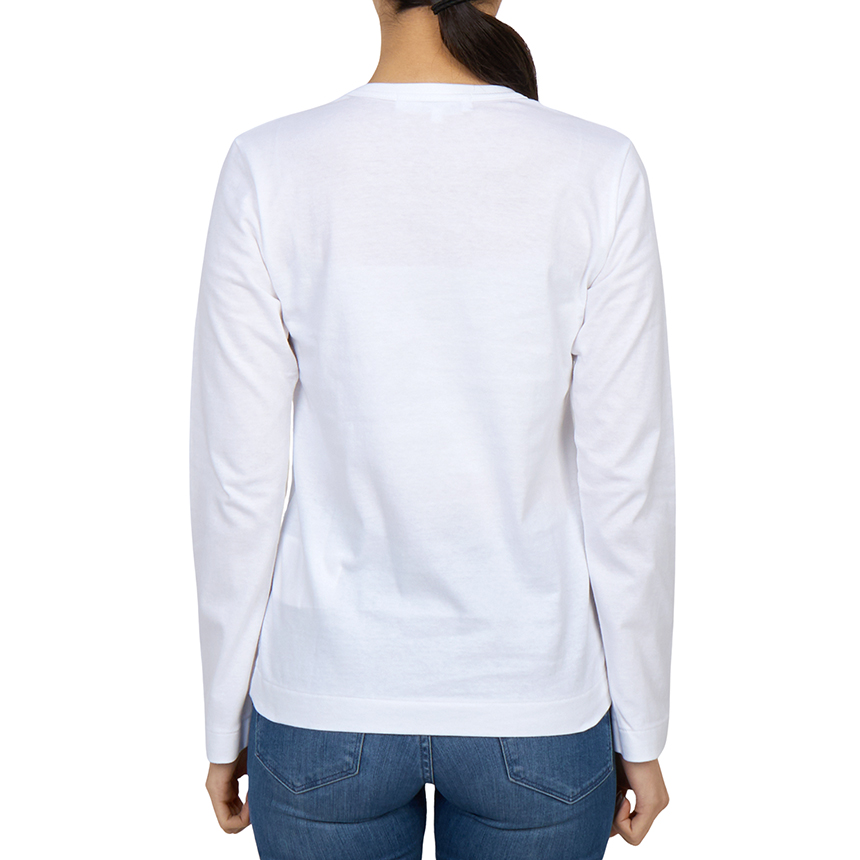 꼼데가르송(COMME DES GARCONS) 플레이 멀티로고 여성 긴팔티셔츠 AZ T285 051 1