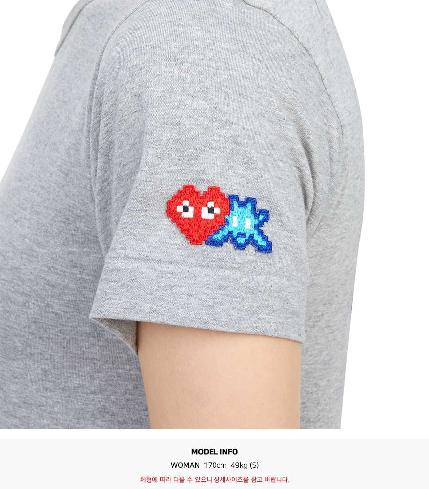 꼼데가르송(COMME DES GARCONS) X 인베이더 더블와펜 여성 반팔티셔츠 AZ T327 051 2