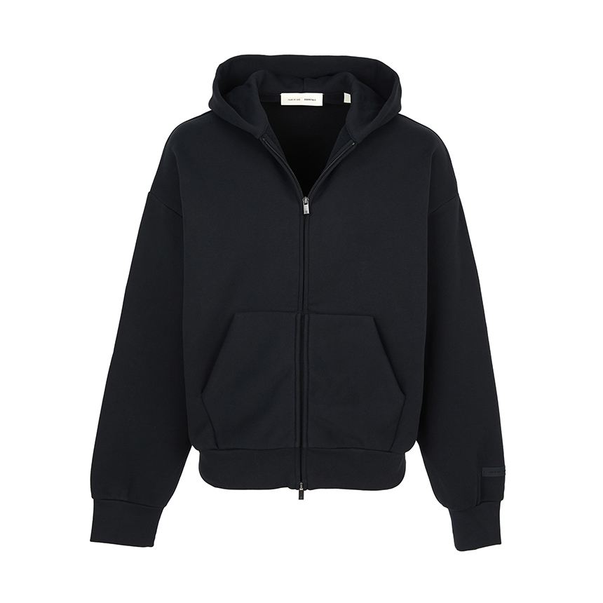 피어오브갓(FEAR OF GOD) 에센셜 남성 기모 후드 집업 192AS252071F VINTAGE BLACK