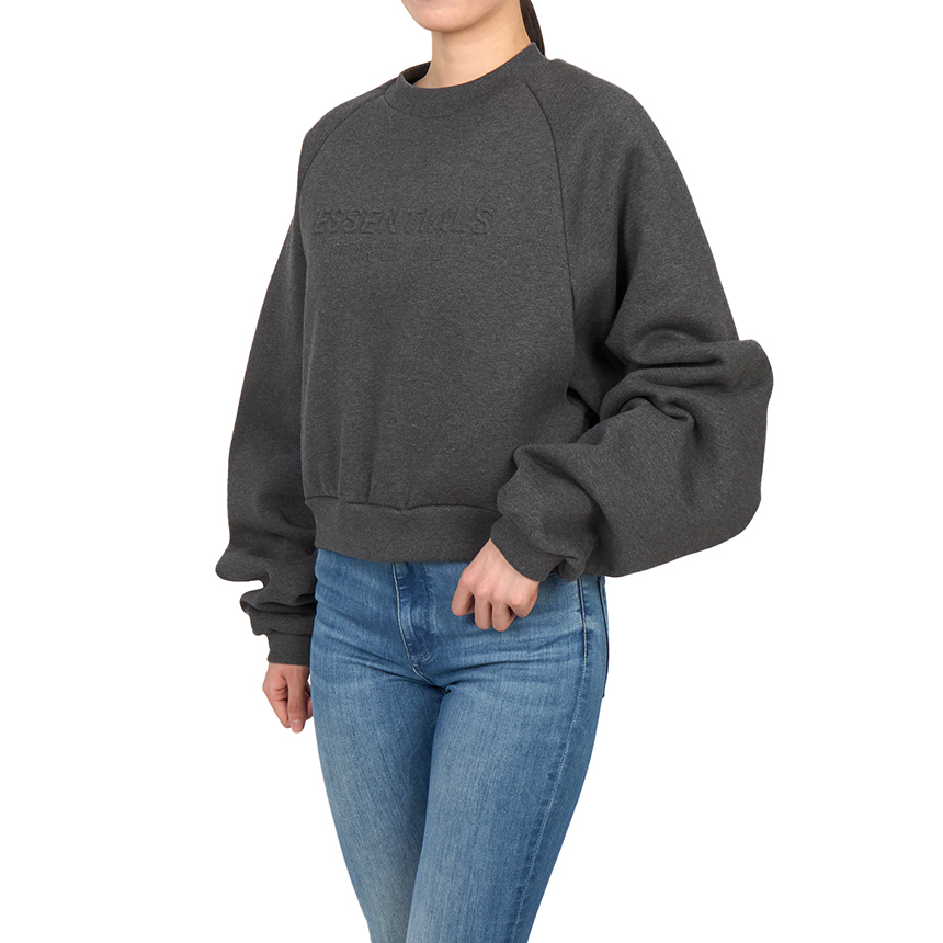 피어오브갓(FEAR OF GOD) 에센셜 여성 기모 맨투맨 192HO257831FW CHARCOAL HEATHER