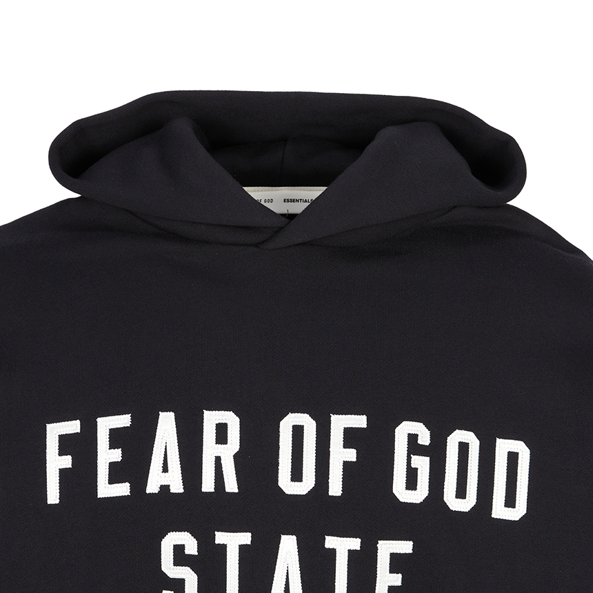 피어오브갓(FEAR OF GOD) 에센셜 남성 기모 후드티 192SP256210F JET BLACK