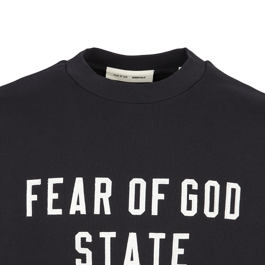 피어오브갓(FEAR OF GOD) 에센셜 남성 기모 맨투맨 192SP256550F JET BLACK