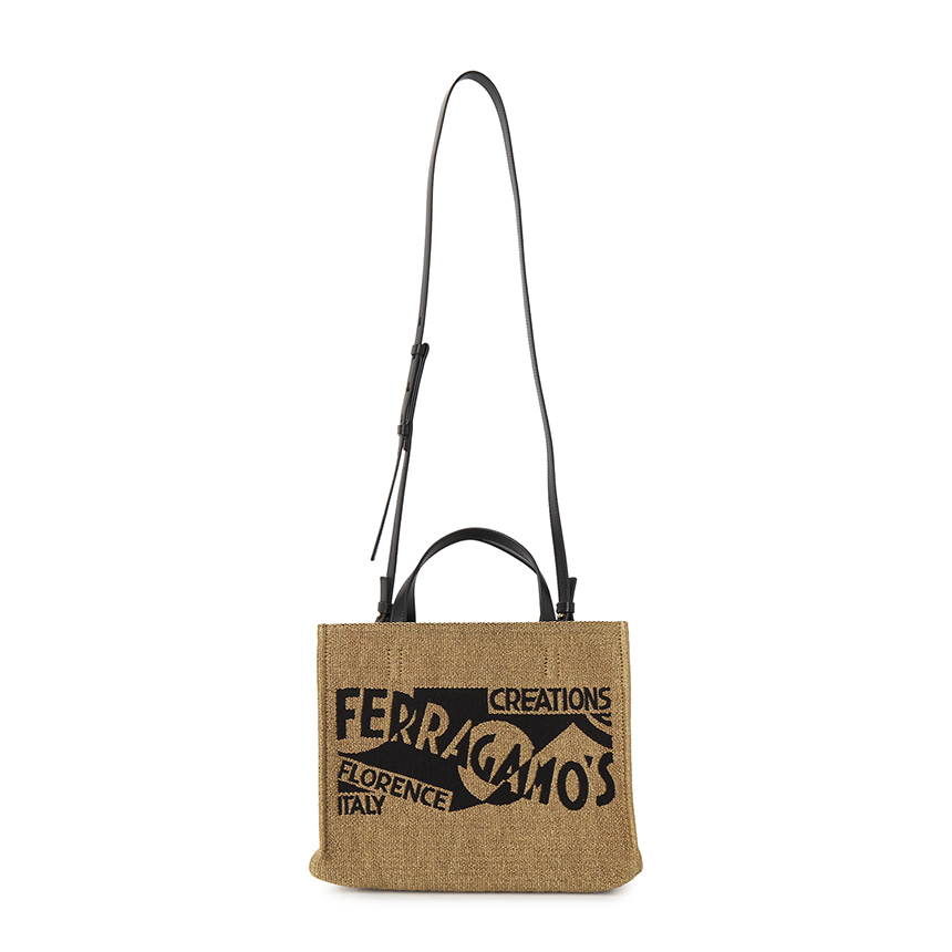 SALVATORE FERRAGAMO-페라가모 라피아 여성 토트백 21 9407