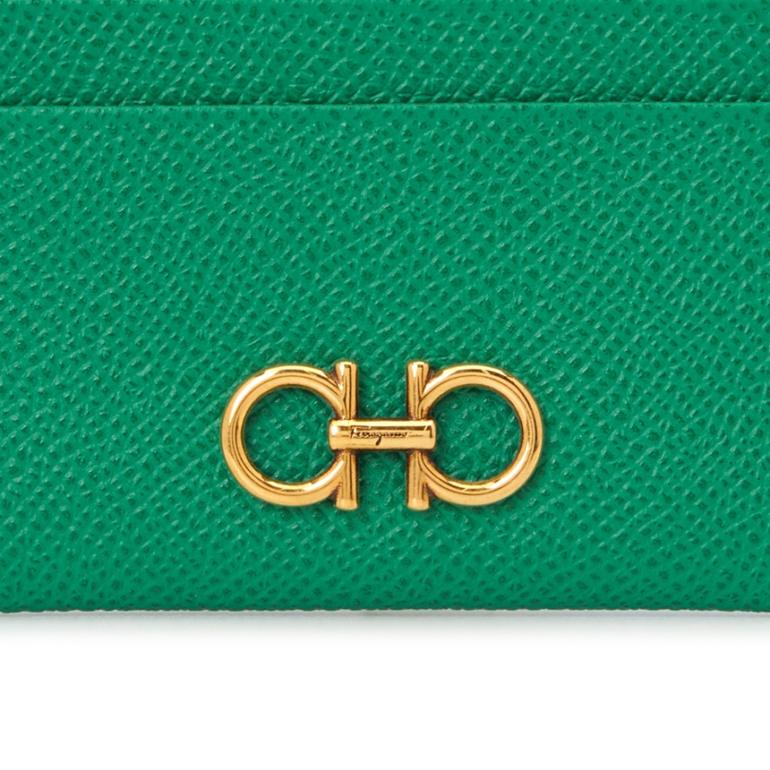 페라가모(FERRAGAMO) 더블 간치니 여자 명함/카드지갑 22 0007 SMERALDO 0758532