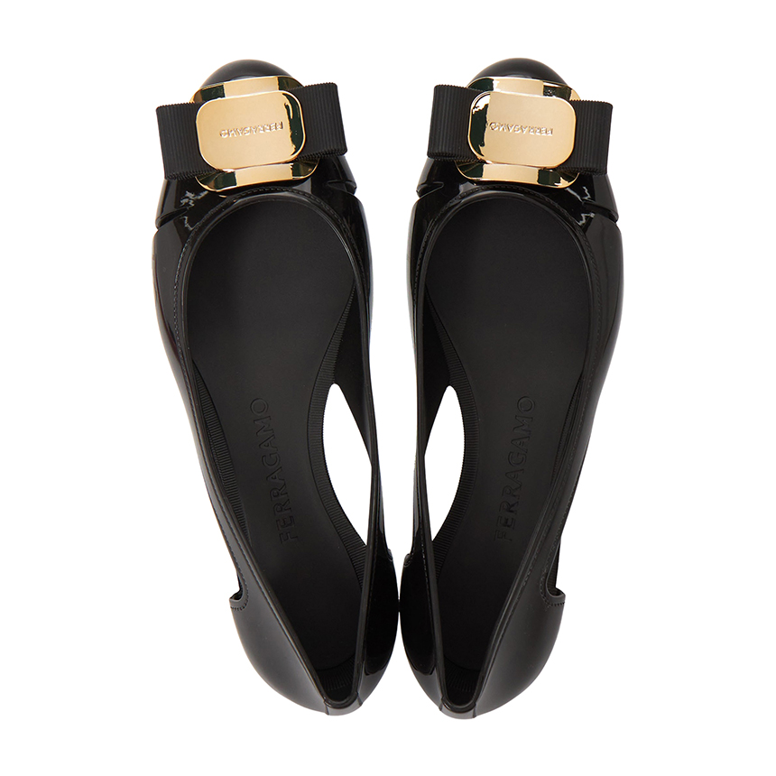 페라가모(FERRAGAMO) 바라 보우 여성 젤리 플랫슈즈 (발볼 C) NARA JELLY 0785441