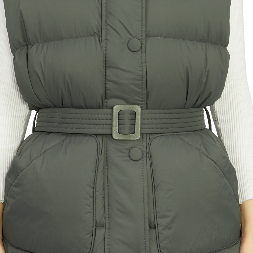 옌키옌키(IENKI IENKI) 베어 미쉐린 여자 후드 패딩 조끼 BEAR MICHLIN VEST SOFT KHAKI