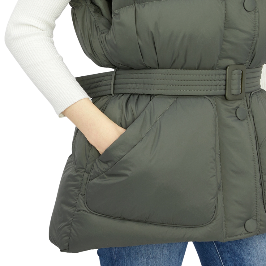옌키옌키(IENKI IENKI) 베어 미쉐린 여자 후드 패딩 조끼 BEAR MICHLIN VEST SOFT KHAKI
