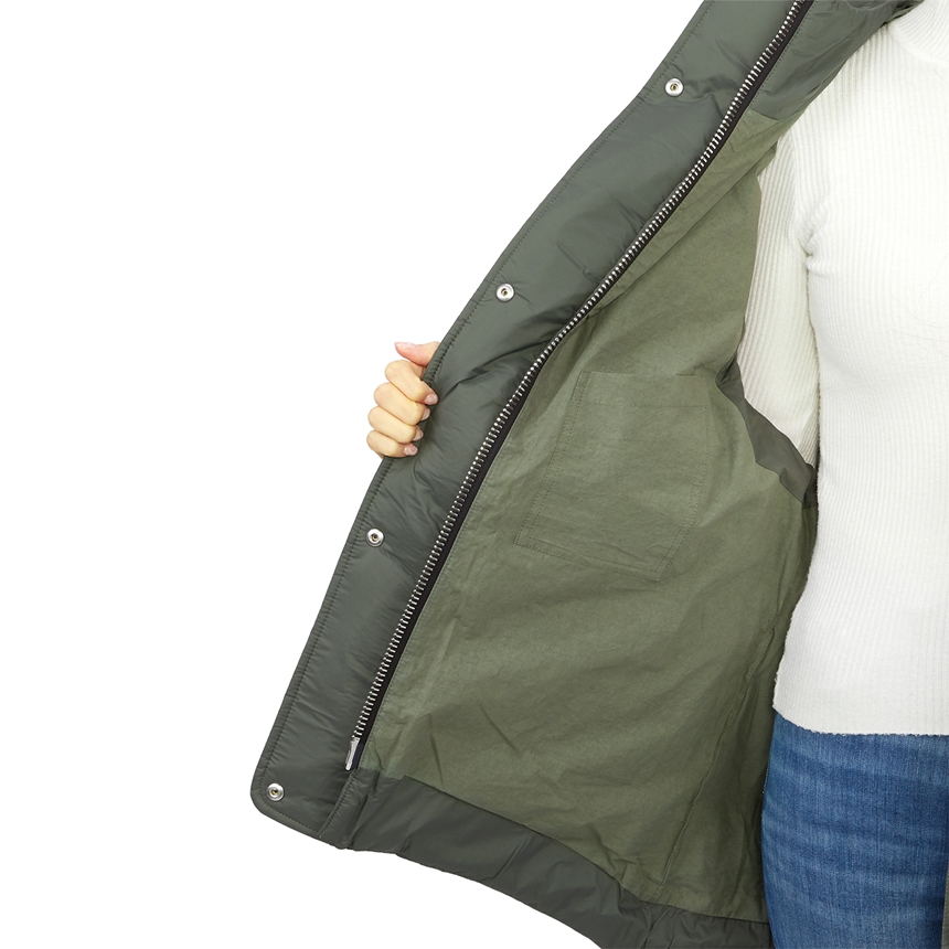 옌키옌키(IENKI IENKI) 베어 미쉐린 여자 후드 패딩 조끼 BEAR MICHLIN VEST SOFT KHAKI