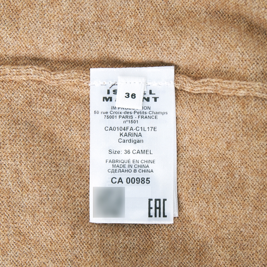 이자벨마랑(ISABEL MARANT) 카리나 여성 가디건 CA0104FA C1L17E 50CM