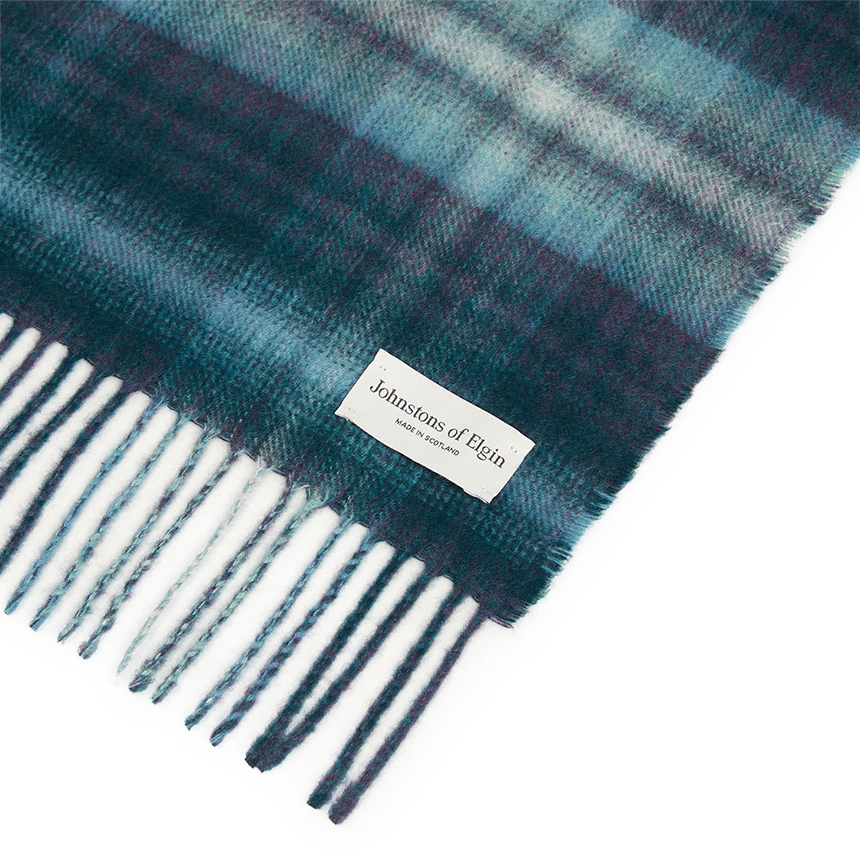 존스톤스 오브 엘긴(JOHNSTONS OF ELGIN) 소프트 블러 체크 캐시미어 목도리 (남여공용) RU7632 BLUE