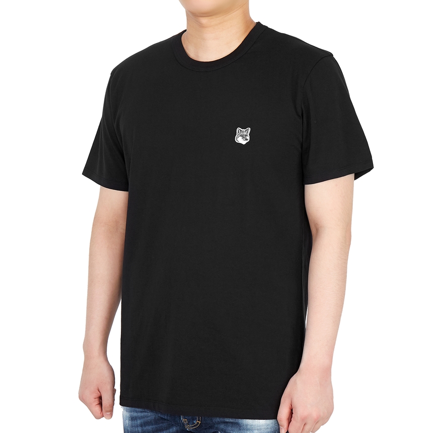 메종키츠네(MAISON KITSUNE) 그레이 폭스 헤드 패치 클래식 남자 반팔티셔츠 GM00118KJ0008 P199