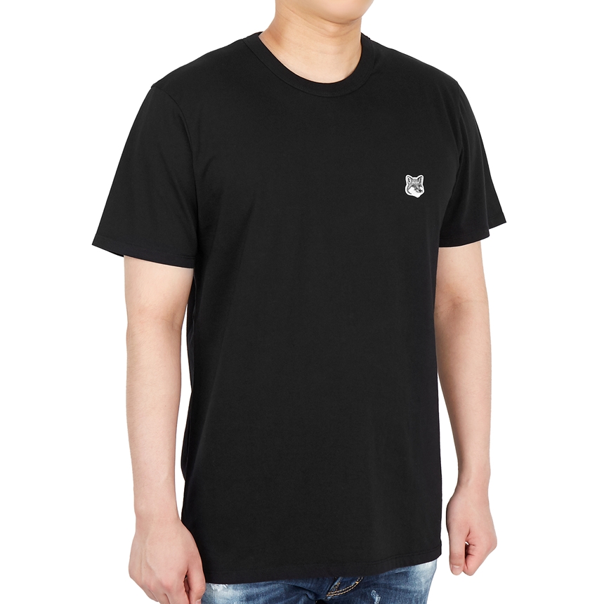 메종키츠네(MAISON KITSUNE) 그레이 폭스 헤드 패치 클래식 남자 반팔티셔츠 GM00118KJ0008 P199