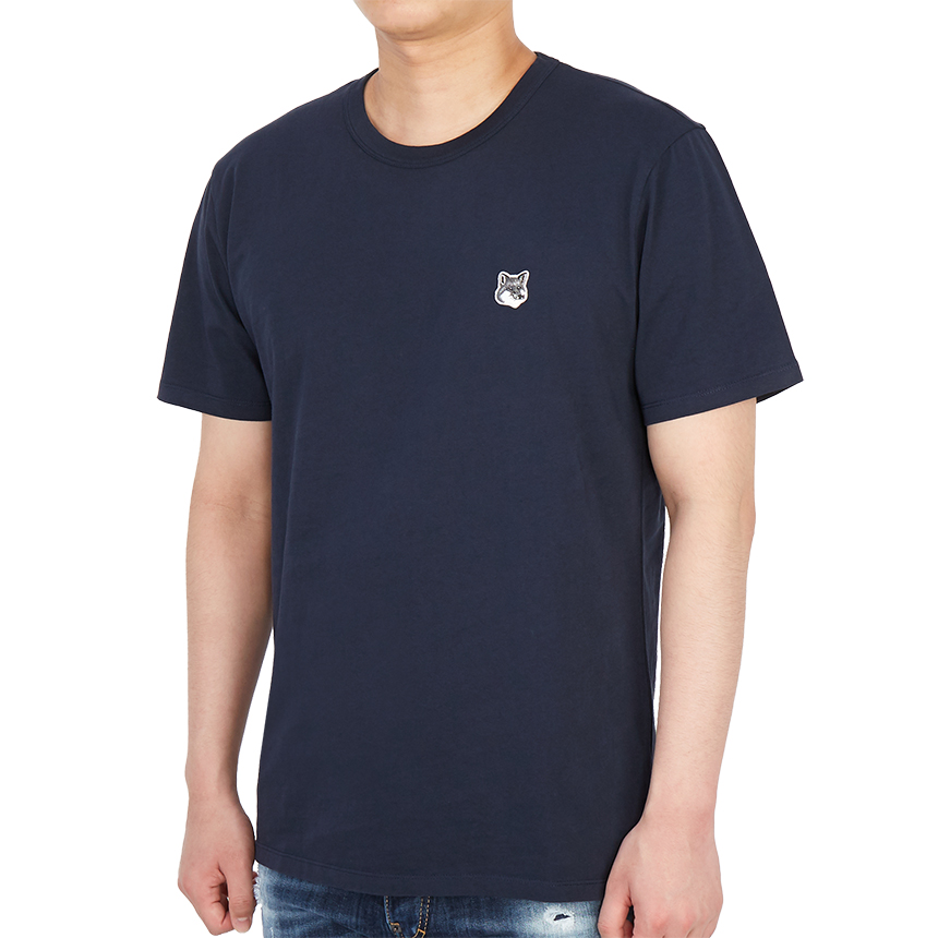메종키츠네(MAISON KITSUNE) 그레이 폭스 헤드 남성 반팔티셔츠 GM00118KJ0008 P480