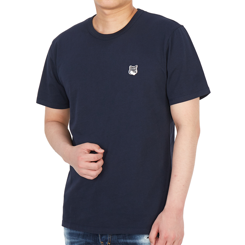 메종키츠네(MAISON KITSUNE) 그레이 폭스 헤드 남성 반팔티셔츠 GM00118KJ0008 P480