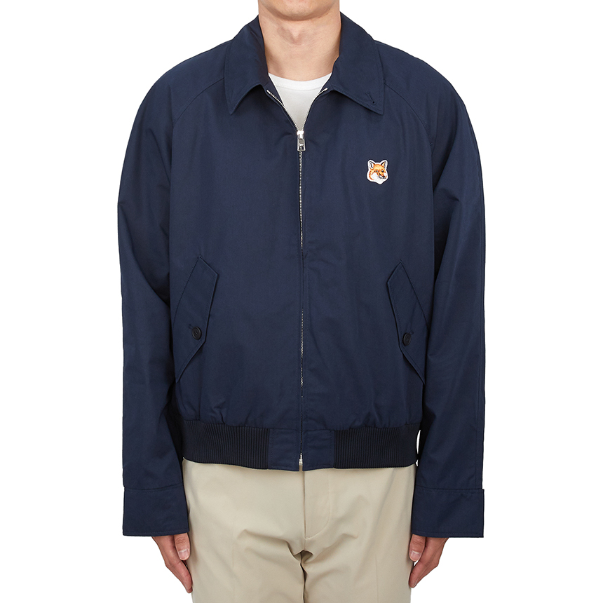 메종키츠네(MAISON KITSUNE) 폭스헤드 남성 해링턴 자켓 MM02105WQ0067 P476