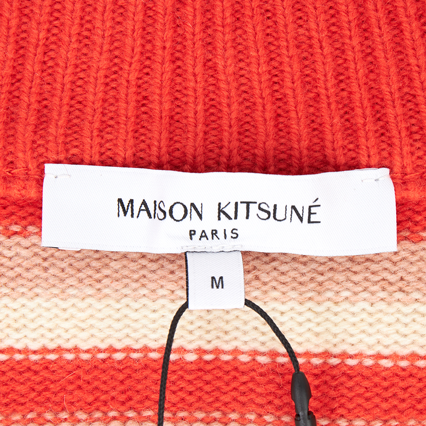 메종키츠네(MAISON KITSUNE) 폭스헤드 스트라이프 여성 가디건 NW00503KM0329 0019