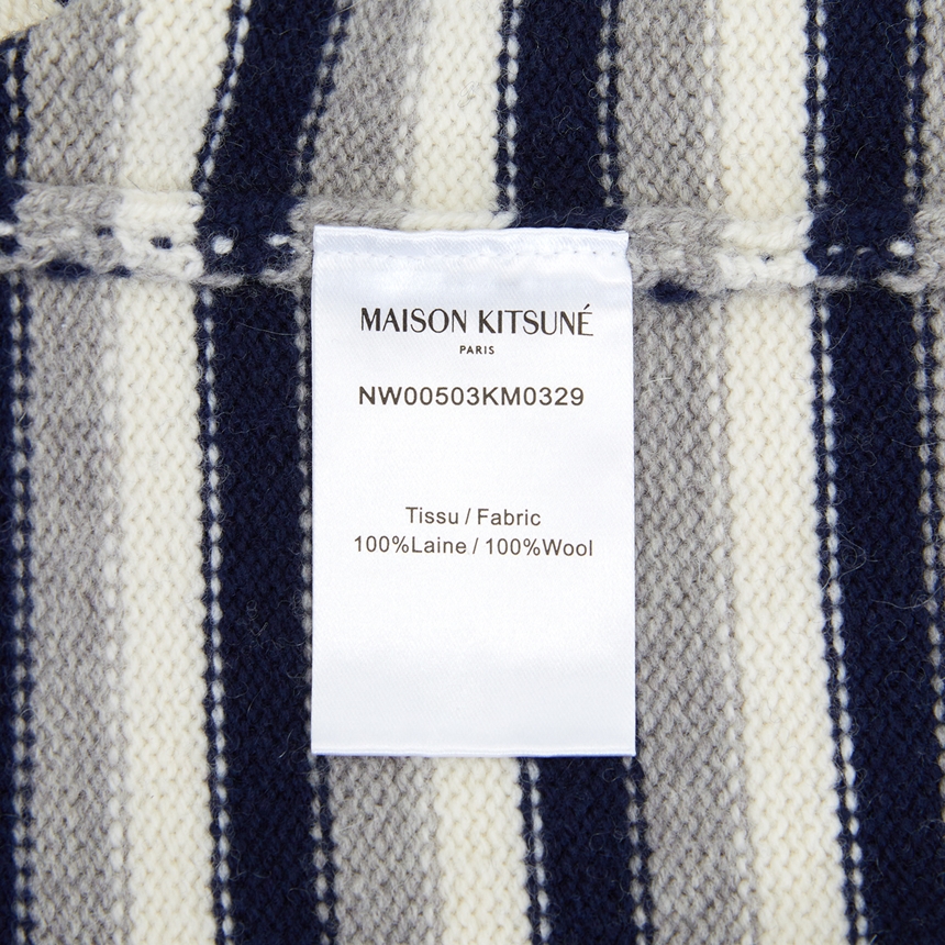 메종키츠네(MAISON KITSUNE) 폭스 헤드 스트라이프 여성 가디건 NW00503KM0329 B481