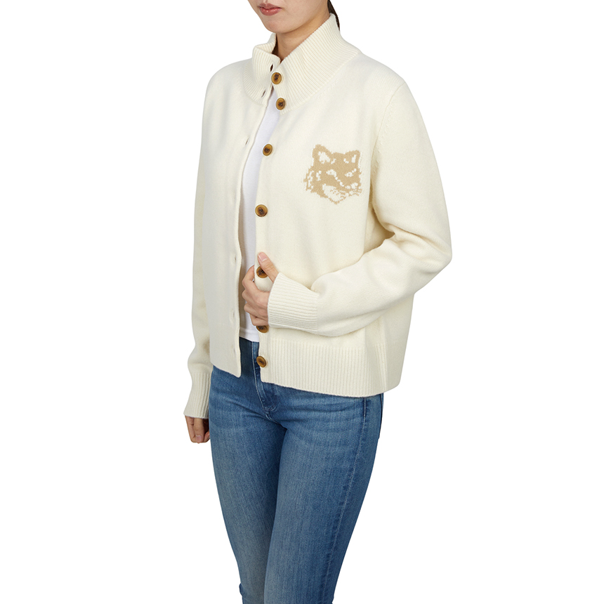메종키츠네(MAISON KITSUNE) 폭스헤드 여성 가디건 NW00509KM0329 0395