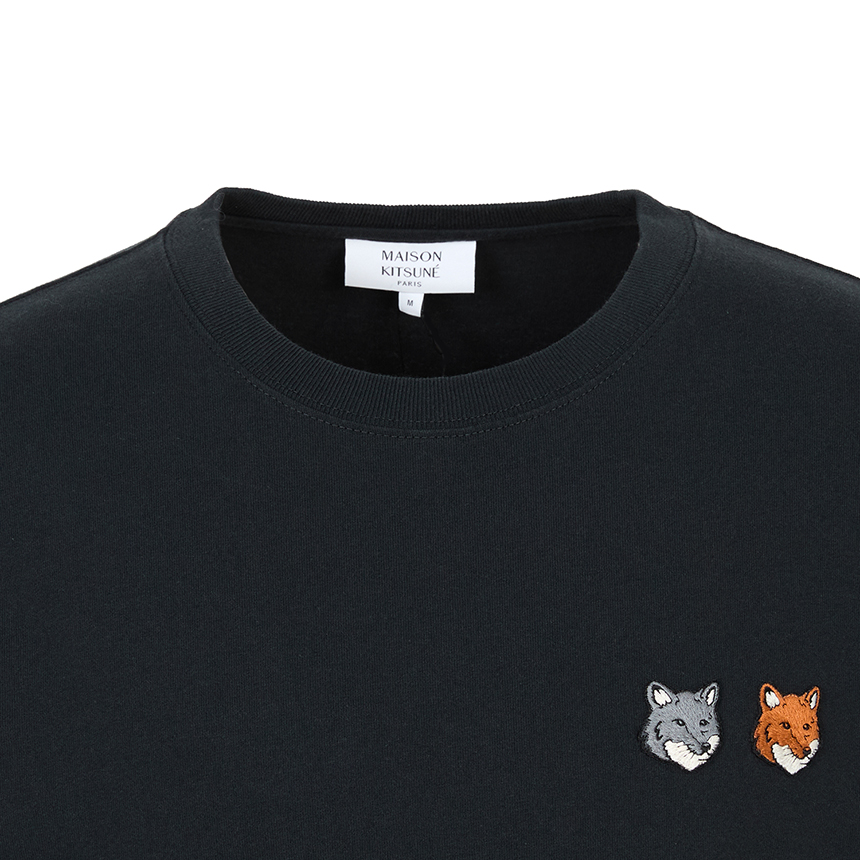 메종키츠네(MAISON KITSUNE) 더블 폭스헤드 남성 반팔티셔츠 OM011CFKJ7025 P190
