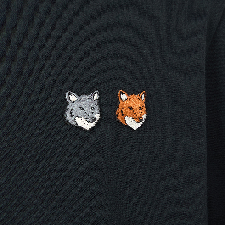 메종키츠네(MAISON KITSUNE) 더블 폭스헤드 남성 반팔티셔츠 OM011CFKJ7025 P190