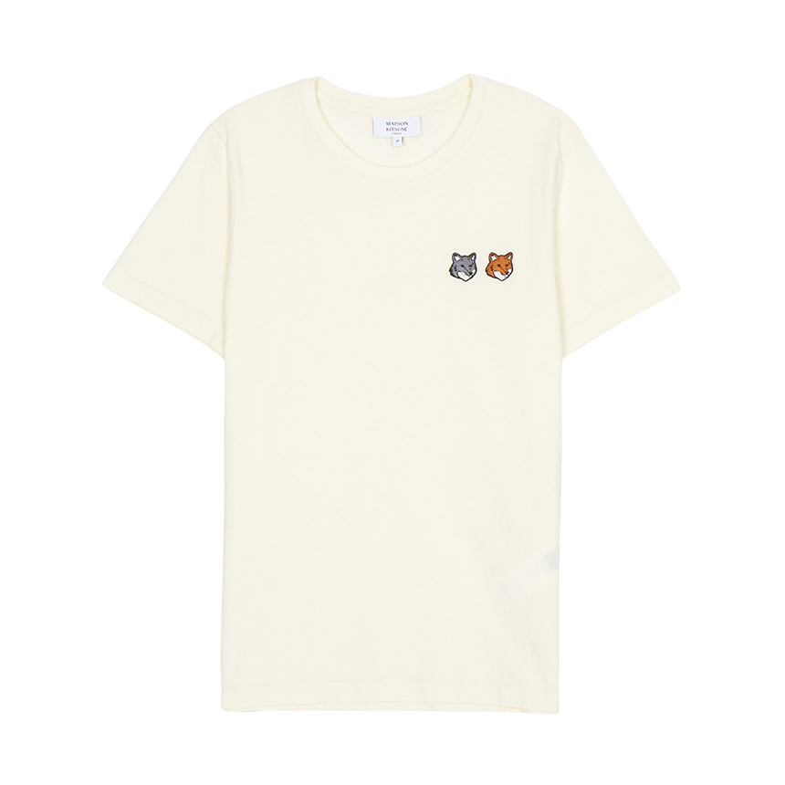메종키츠네(MAISON KITSUNE) 더블 볼드 폭스헤드 여성 반팔티셔츠 OW011CFKJ0008 P702