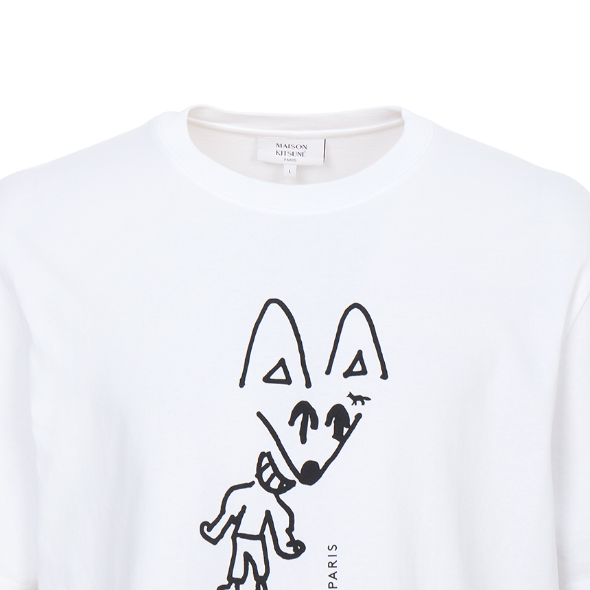 메종키츠네(MAISON KITSUNE) 파티 폭스 남성 반팔티셔츠 PM00116KJ7025 P100