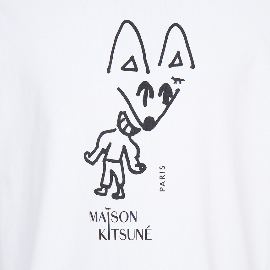 메종키츠네(MAISON KITSUNE) 파티 폭스 남성 반팔티셔츠 PM00116KJ7025 P100