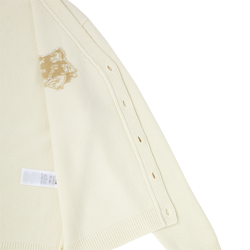 메종키츠네(MAISON KITSUNE) 폭스헤드 인타르시아 남성 가디건 PM00509KM0329 0395