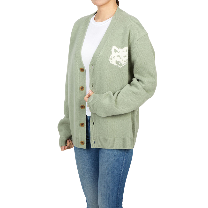 메종키츠네(MAISON KITSUNE) 폭스헤드 인타르시아 남성 가디건 PM00509KM0329 0396
