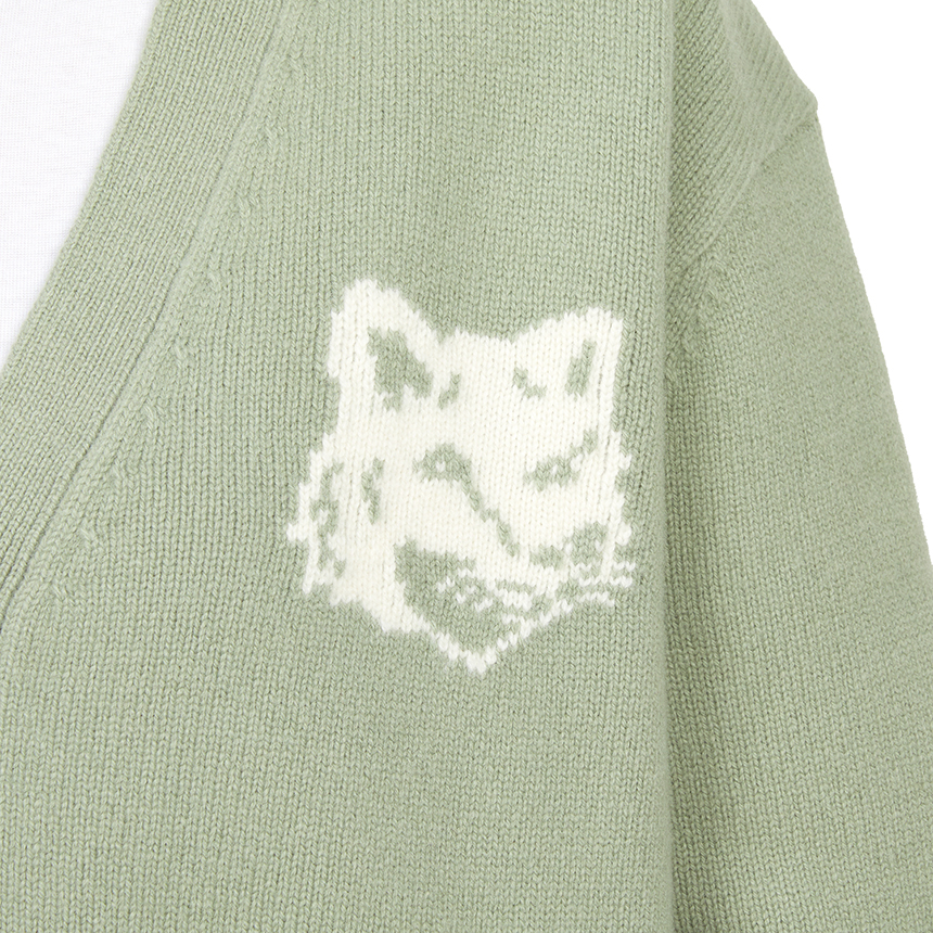 메종키츠네(MAISON KITSUNE) 폭스헤드 인타르시아 남성 가디건 PM00509KM0329 0396