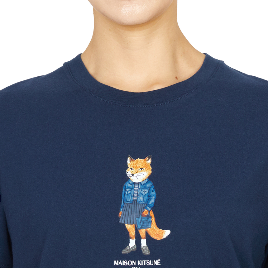 메종키츠네(MAISON KITSUNE) 드레스드 폭스 여성 반팔티셔츠 PW00119KJ7026 0329