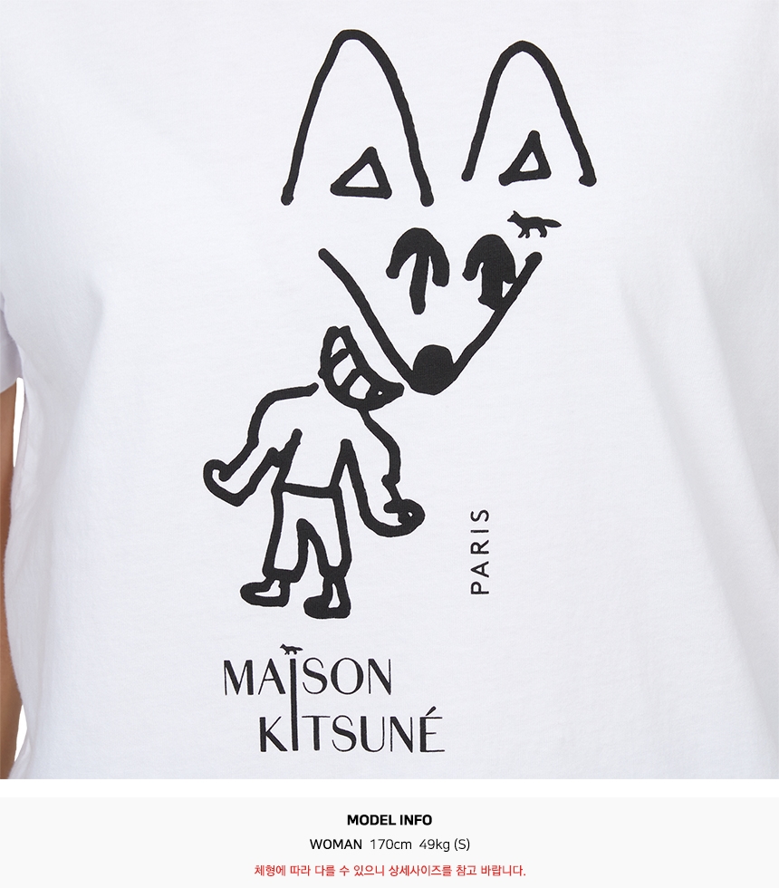 메종키츠네(MAISON KITSUNE) 파티 폭스 여성 반팔티셔츠 PW00120KJ7026 M186