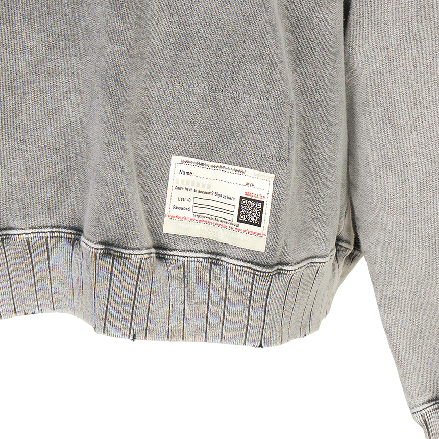 메종미하라야스히로(MAISON MIHARA YASUHIRO) 남성 맨투맨 A15PO566 GRAY