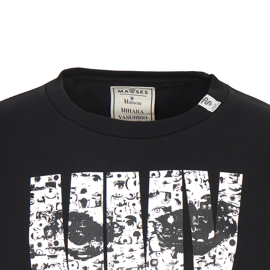 메종미하라야스히로(MAISON MIHARA YASUHIRO) X MASSES 남성 반팔티셔츠 C15TS042 BLACK