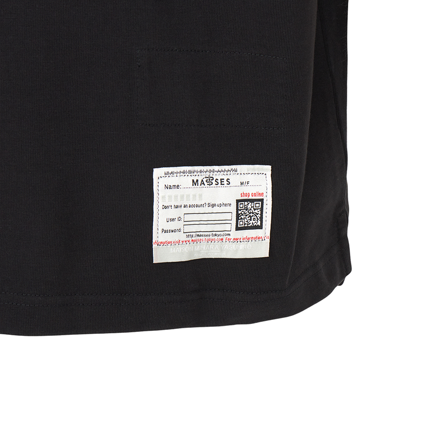 메종미하라야스히로(MAISON MIHARA YASUHIRO) X MASSES 남성 반팔티셔츠 C15TS042 BLACK