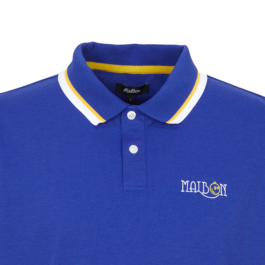말본골프(MALBON GOLF) 골프웨어 남성 카라 반팔티셔츠 M9136 BLU
