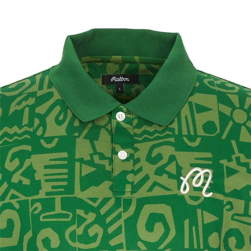 말본골프(MALBON GOLF) 골프웨어 남성 카라 반팔티셔츠 M9165 GRN
