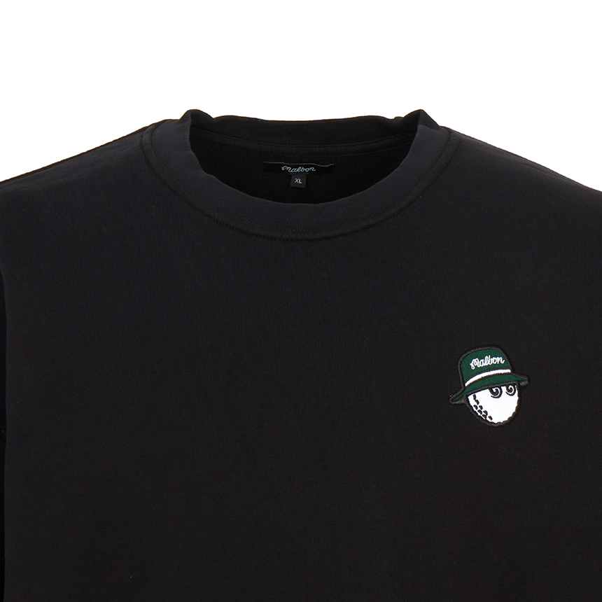 말본골프(MALBON GOLF) 골프웨어 남성 기모 맨투맨 M9417 BLK