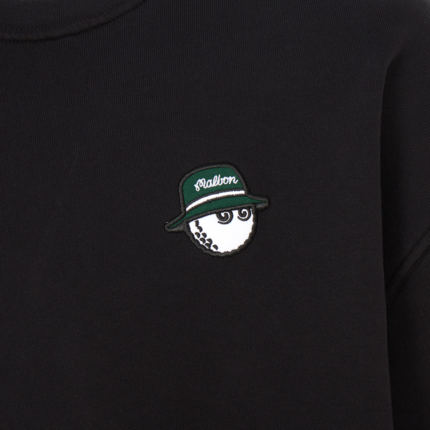 말본골프(MALBON GOLF) 골프웨어 남성 기모 맨투맨 M9417 BLK
