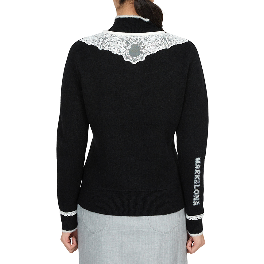 마크앤로나(MARK & LONA) 골프웨어 여성 반집업 니트 MLW 5C AB05 BLACK