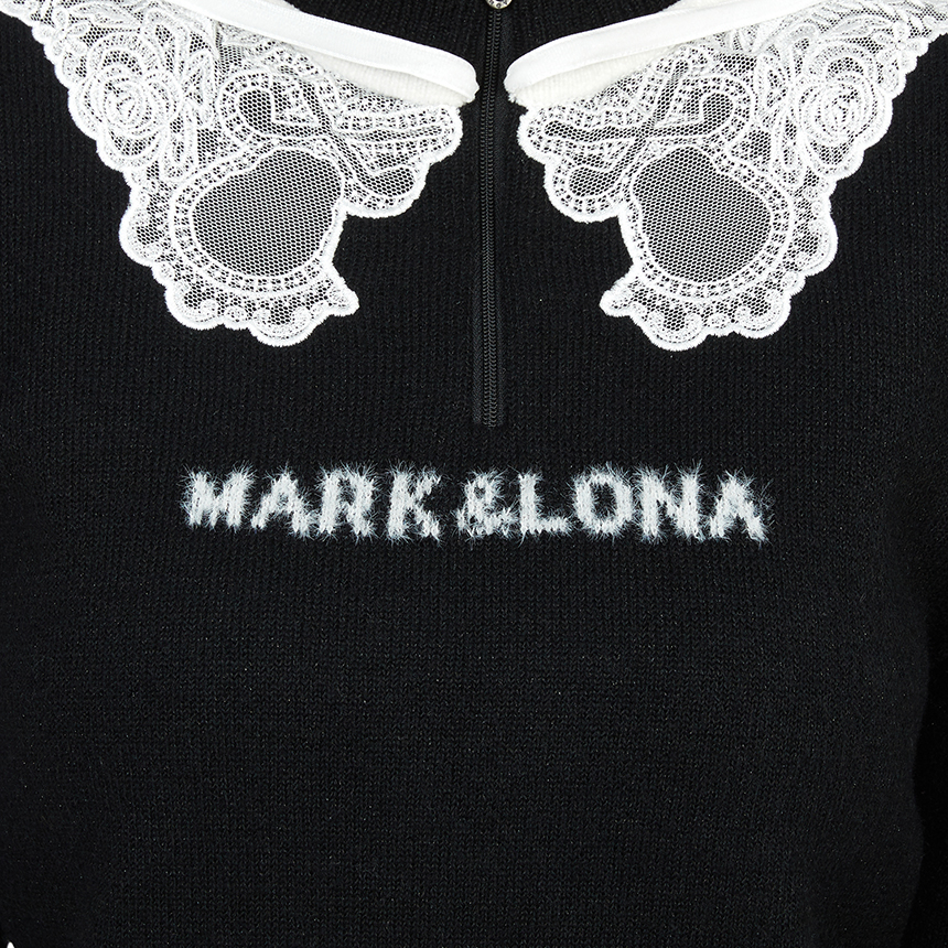 마크앤로나(MARK & LONA) 골프웨어 여성 반집업 니트 MLW 5C AB05 BLACK