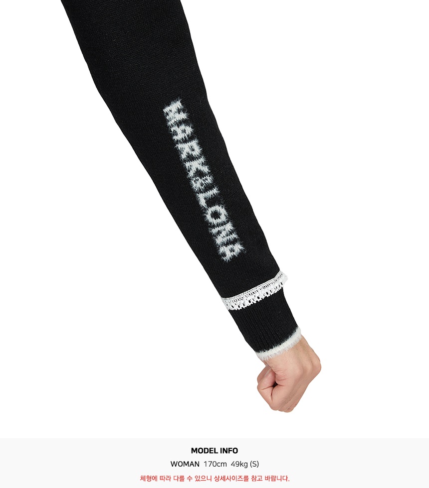 마크앤로나(MARK & LONA) 골프웨어 여성 반집업 니트 MLW 5C AB05 BLACK