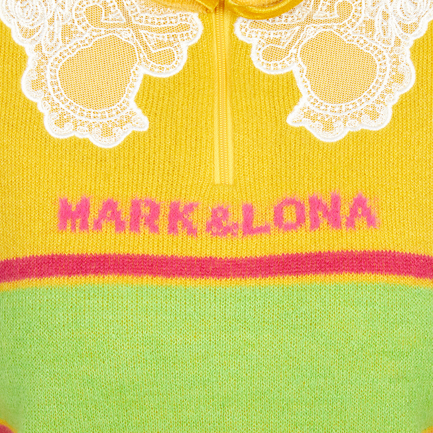 마크앤로나(MARK & LONA) 골프웨어 여성 반집업 니트 MLW 5C AB05 ORANGE