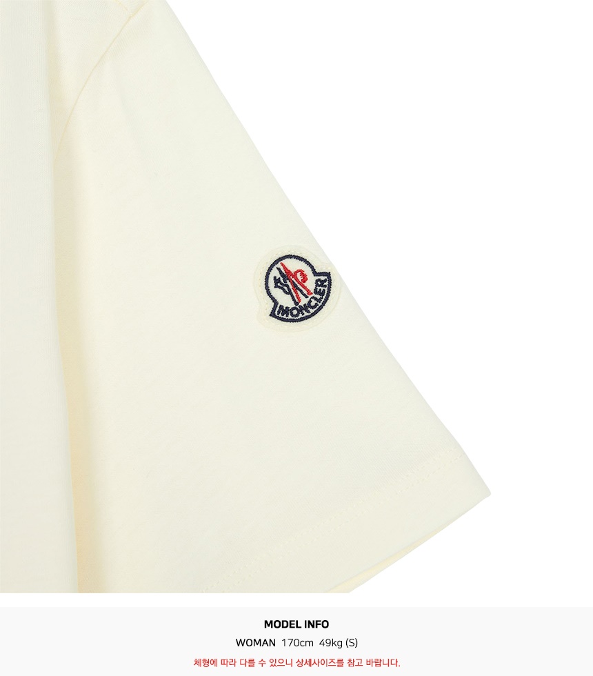 몽클레어(MONCLER) 자수 로고 여성 반팔티셔츠 8C00021 89AUO 037 L1093