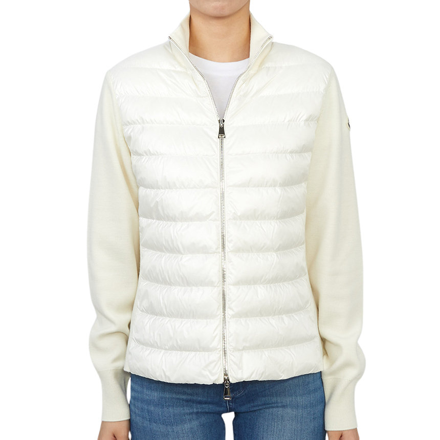 몽클레어(MONCLER) 로고 패치 여자 패딩 집업 가디건 레귤러핏 9B00018 M1131 030